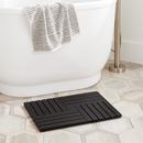 Teak Bathroom Floor Mat in Black