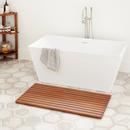 Teak Bathroom Floor Mat in Natural