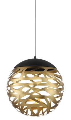 LED Pendant in Coal/Honey Gold
