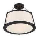 NUVO Matte Black 60W 3-Light Medium Incandescent Semi-Flush Mount Ceiling Fixture 