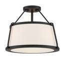 NUVO Matte Black 60W 3-Light Medium Incandescent Semi-Flush Mount Ceiling Fixture 