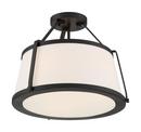 NUVO Matte Black 60W 3-Light Medium Incandescent Semi-Flush Mount Ceiling Fixture 