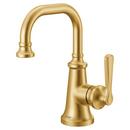 Moen Brushed Gold Single Handle Monoblock Bathroom Sink Faucet Lever Handle 