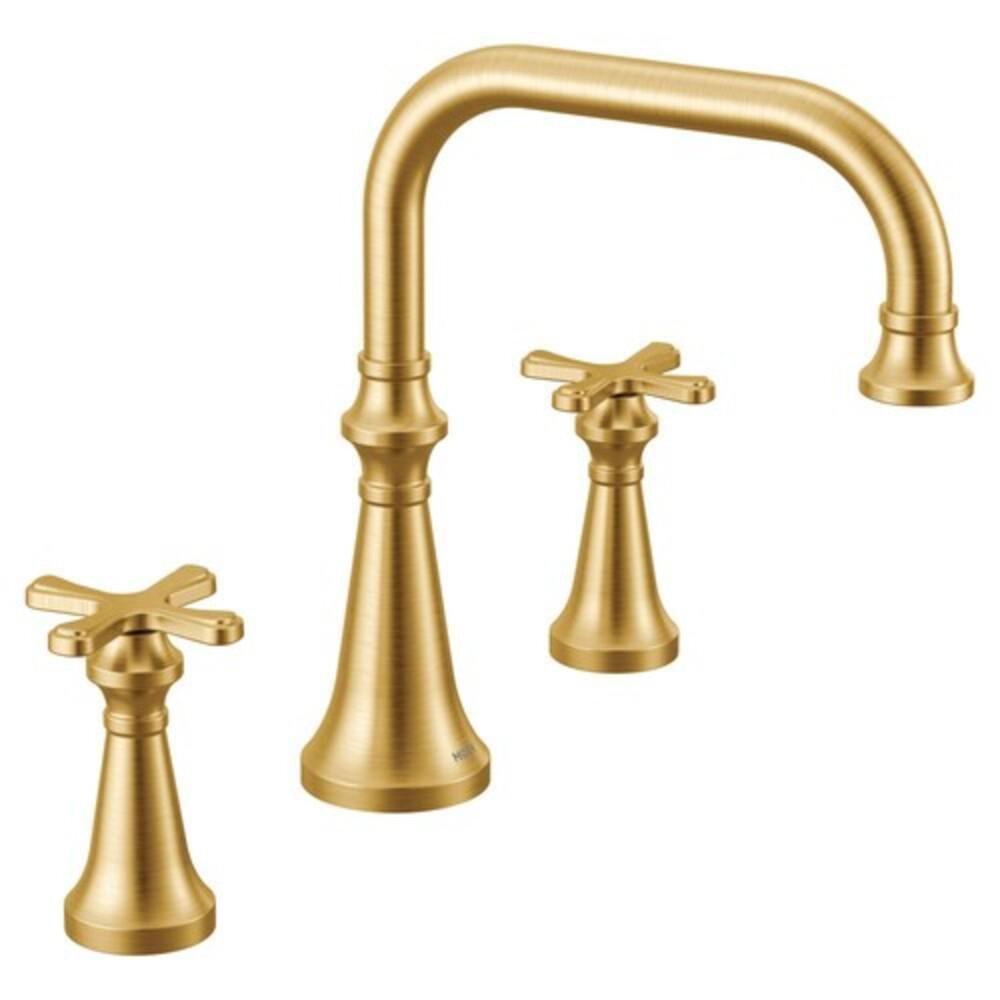Single Handle Roman Tub Faucet in Brushed Gold 