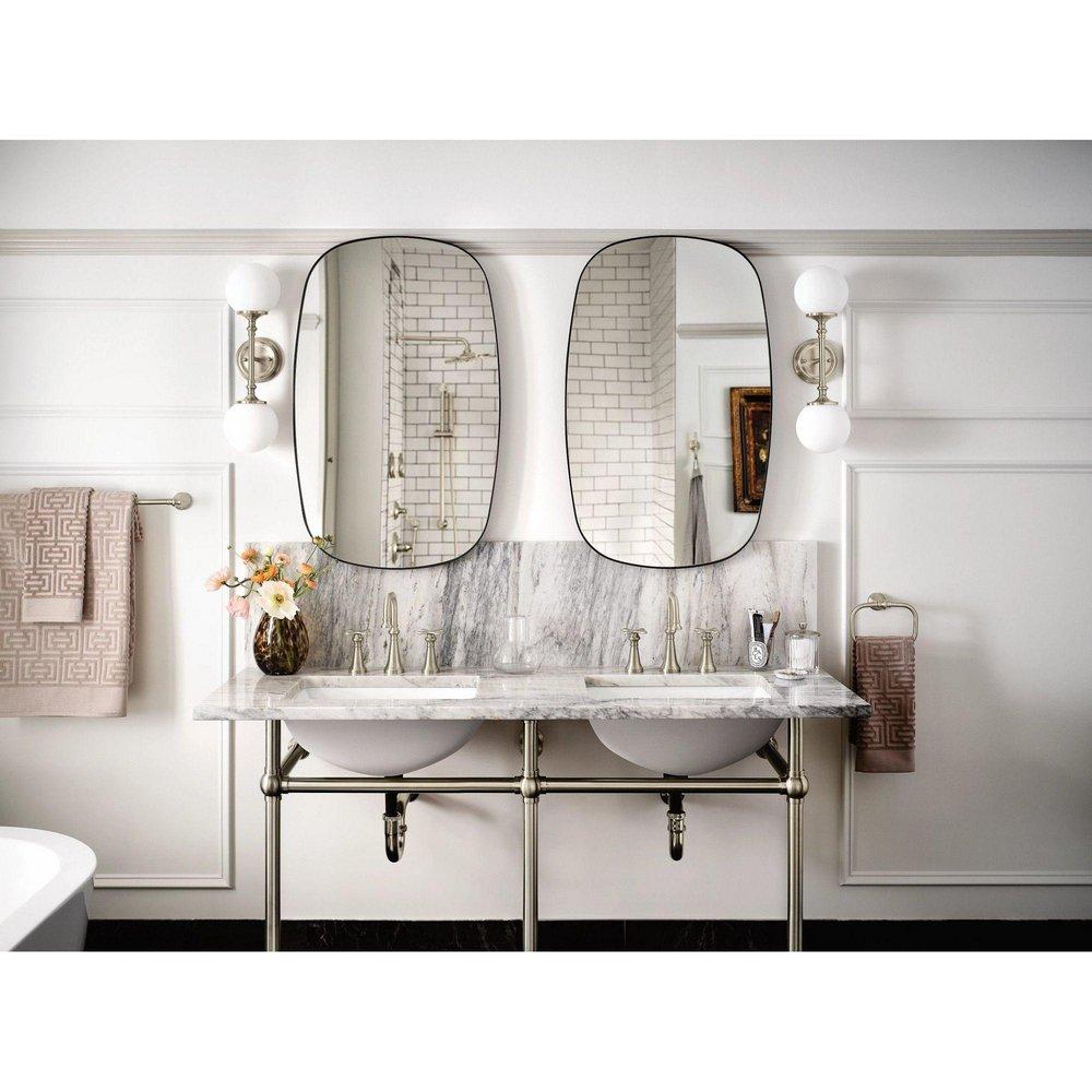 Moen Brushed Nickel Two Handle Widespread Bathroom Sink Faucet Cross Handle 