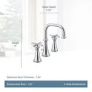 Moen Brushed Nickel Two Handle Widespread Bathroom Sink Faucet Cross Handle 