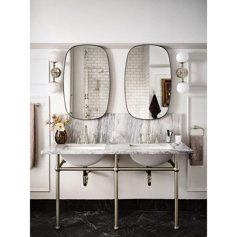 Moen Brushed Nickel Two Handle Widespread Bathroom Sink Faucet Cross Handle 