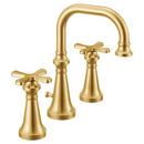 Moen Brushed Gold Two Handle Widespread Bathroom Sink Faucet Cross 