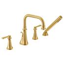 Two Handle Roman Tub Faucet with Handshower in Brushed Gold (Trim Only)