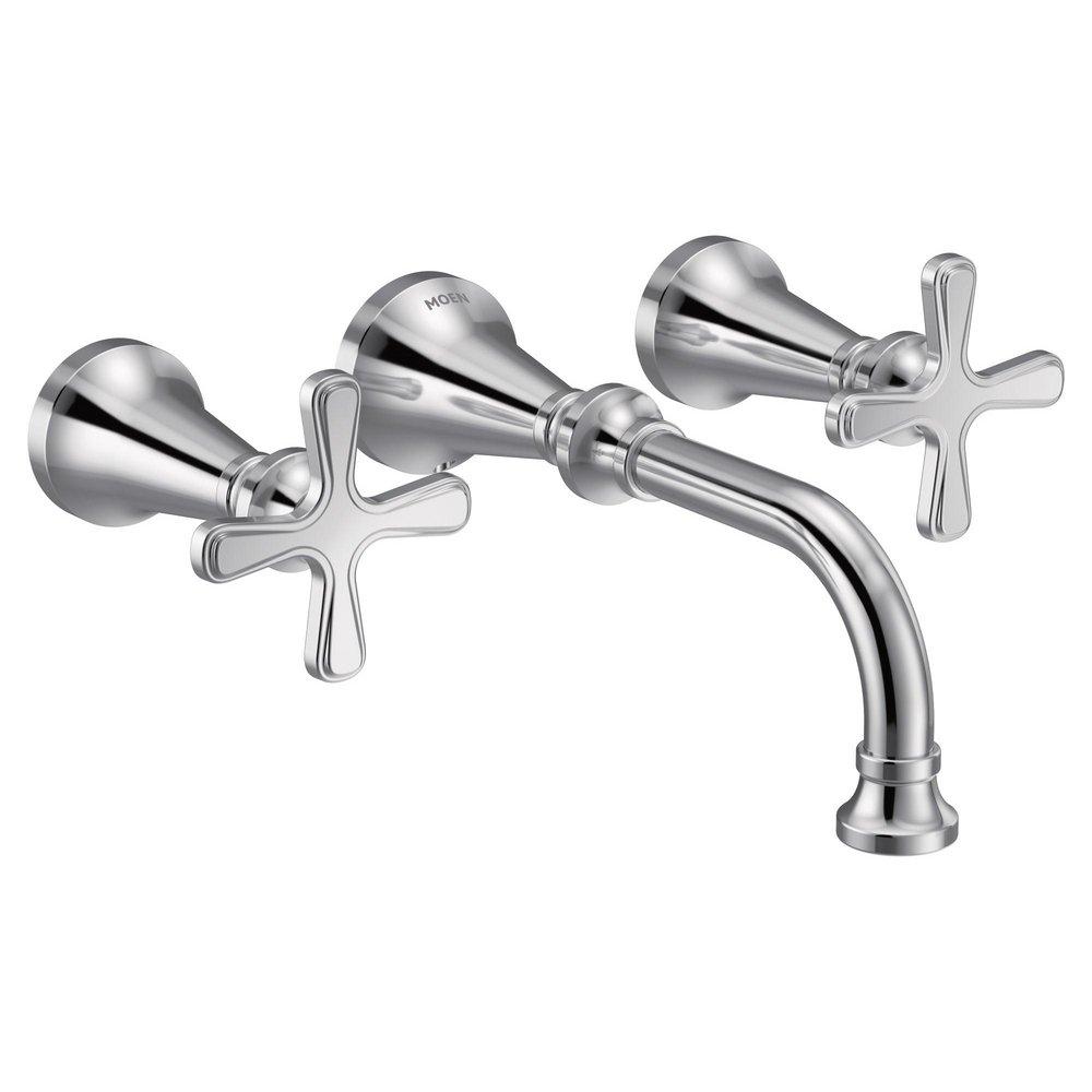 Moen Chrome Two Handle Widespread Bathroom Sink Faucet 
