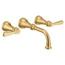 Moen Brushed Gold Two Handle Widespread Bathroom Sink Faucet Lever 