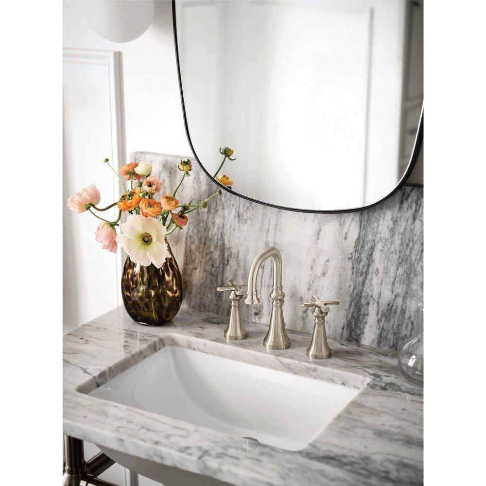 Moen Brushed Nickel Two Handle Widespread Bathroom Sink Faucet 