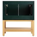 Signature Hardware Hunter Green 30 in. Floor Mount Vanity in Hunter Green, White Oak with Brushed Nickel 