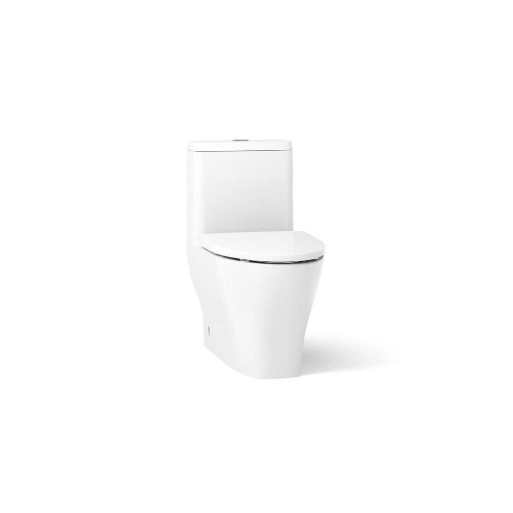 KOHLER White 1.28 gpf Elongated Floor Mount One Piece Toilet 