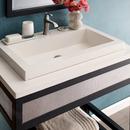 30 in. Drop-in Rectangular Stone Bathroom Sink in Pearl