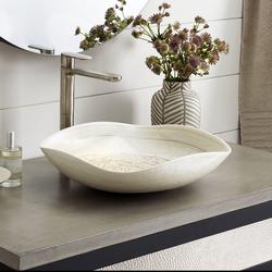 14-3/4 in. Vessel Mount Square Glass Bathroom Sink in Beachcomber