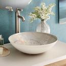 16-1/4 in. Vessel Mount Round Glass Bathroom Sink in Beachcomber