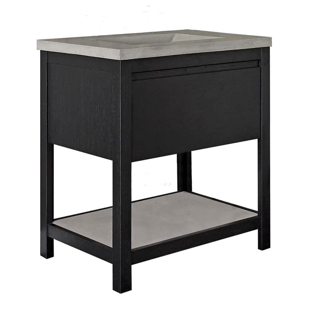 30 SOLACE VANITY IN MIDNIGHT OAK WITH ASH SHELF 