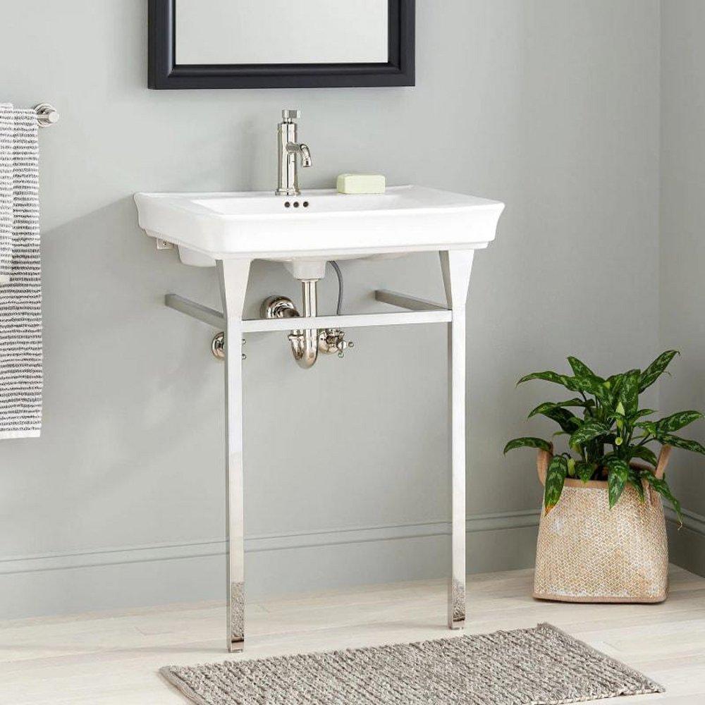 Signature Hardware White Consoles Bathroom Sink 