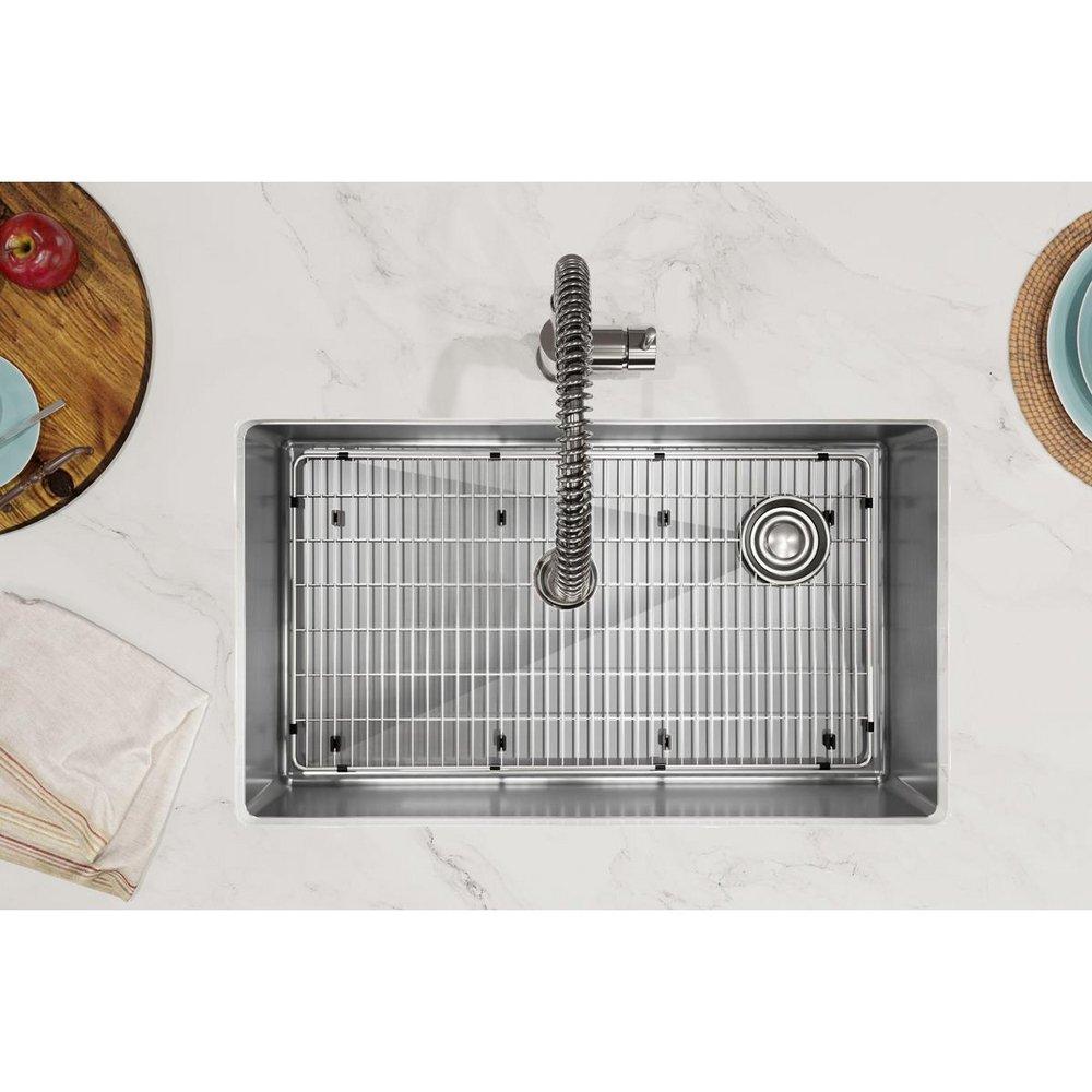 Elkay Polished Satin 31-1/2 x 18-1/2 in. 1-Hole Stainless Steel Single Bowl Undermount Kitchen Sink 