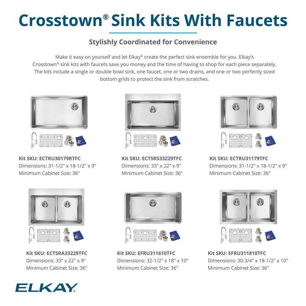 Elkay Polished Satin 33 x 22 in. 1-Hole Stainless Steel Single Bowl Dual Mount Kitchen Sink 