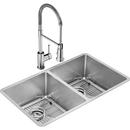 Elkay Polished Satin 31-1/2 x 18-1/2 in. 1-Hole Stainless Steel Double Bowl Undermount Kitchen Sink 