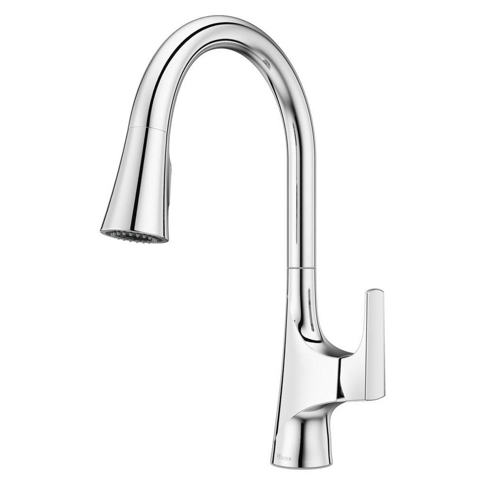 Pfister Polished Chrome Single Handle Pull Down Kitchen Faucet 