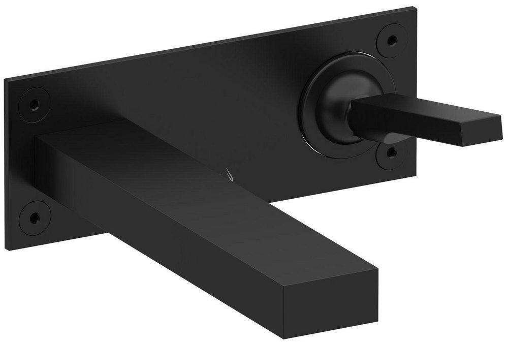 Single Handle Wall Mount Bathroom Sink Faucet in Black 