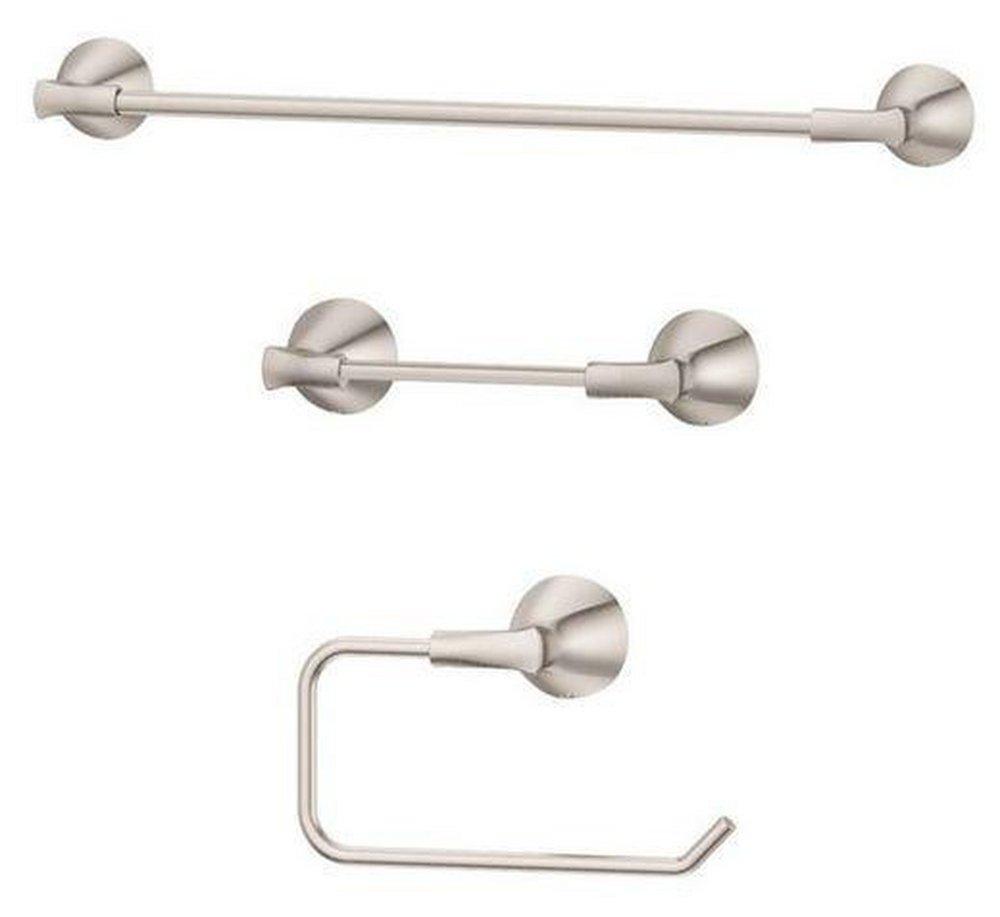 Pfister Brushed Nickel Towel Bar, Tissue Paper and Towel Holder 