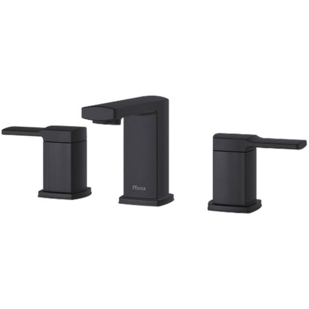 Pfister Matte Black Two Handle Widespread Bathroom Sink Faucet 