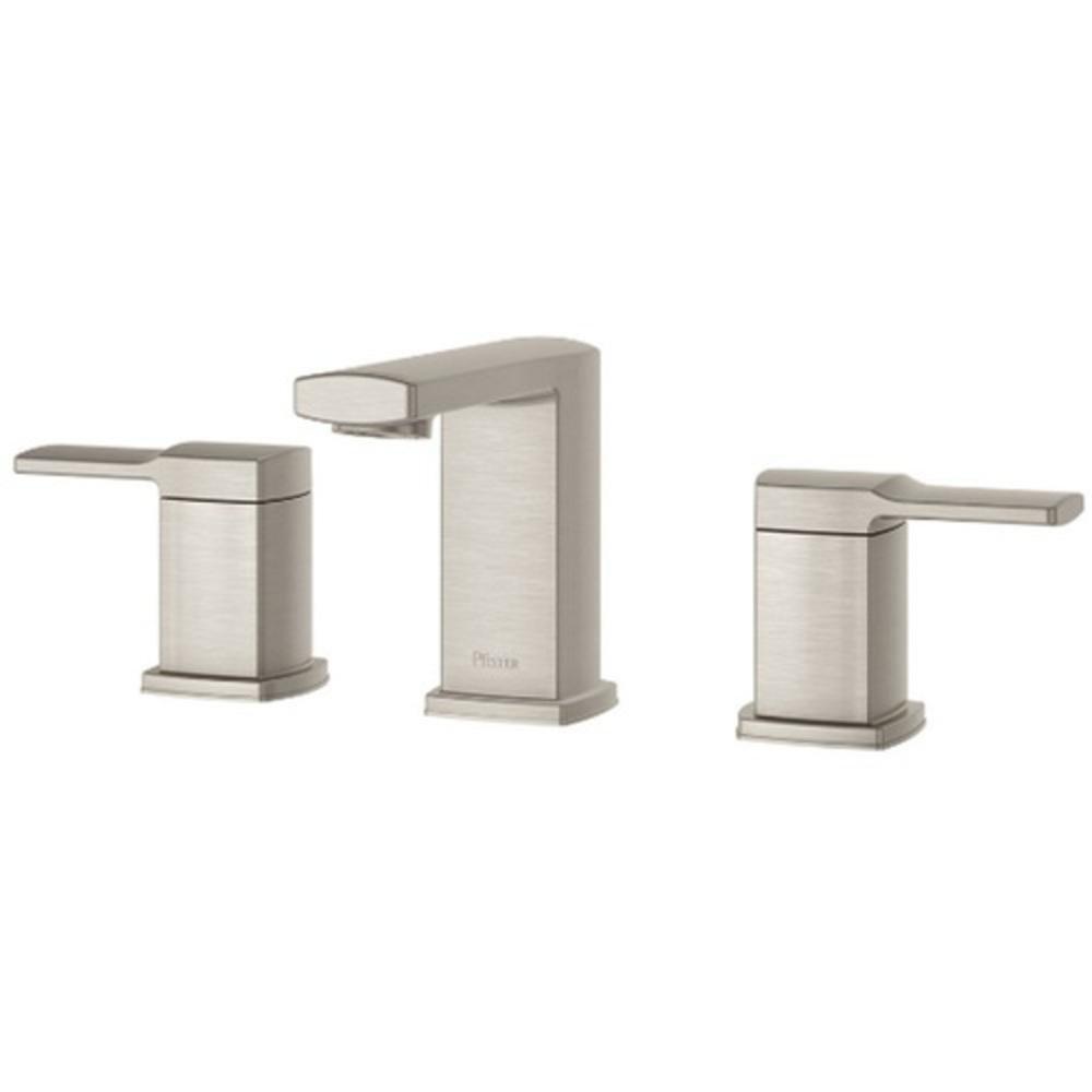 Pfister Brushed Nickel Two Handle Widespread Bathroom Sink Faucet 