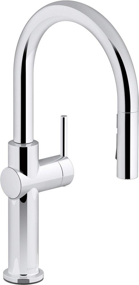 KOHLER Polished Chrome Single Handle Pull Down Kitchen Faucet 