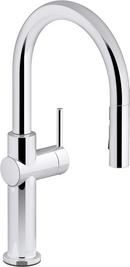 Single Handle Pull Down Kitchen Faucet in Polished Chrome