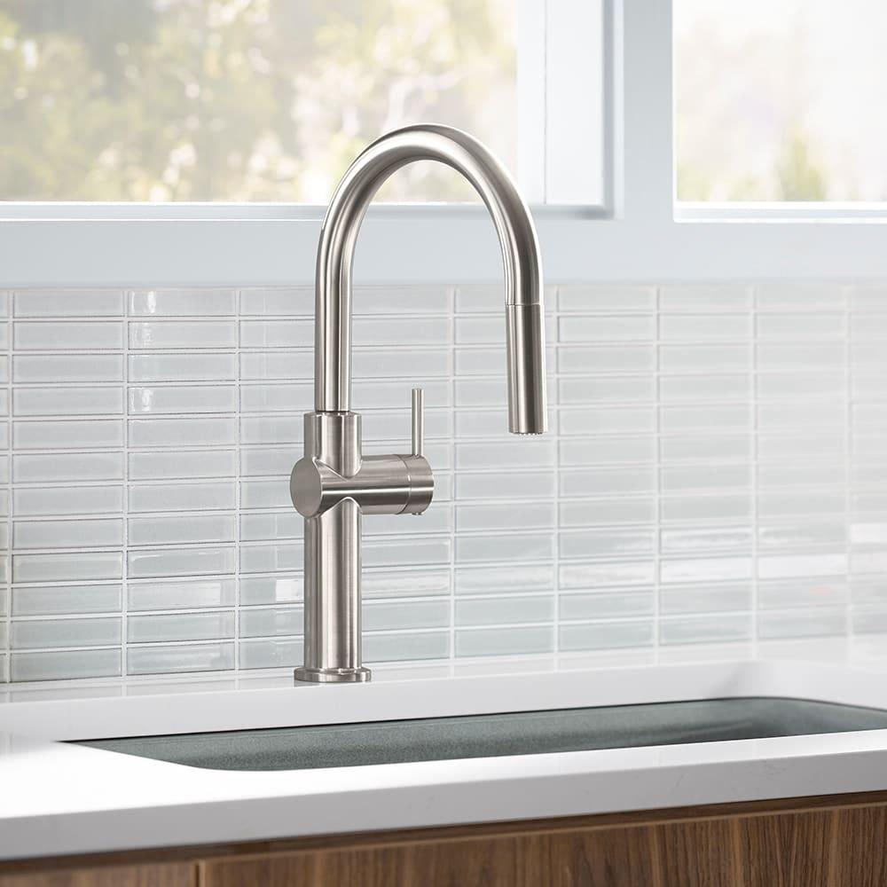 KOHLER Vibrant Stainless Single Handle Pull Down Kitchen Faucet 