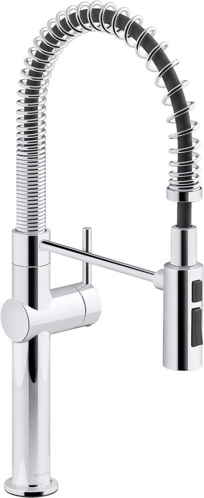 KOHLER Polished Chrome Single Handle Pull Down Kitchen Faucet 
