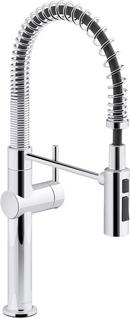 Single Handle Pull Down Kitchen Faucet in Polished Chrome