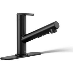 Single Handle Pull Out Kitchen Faucet in Matte Black