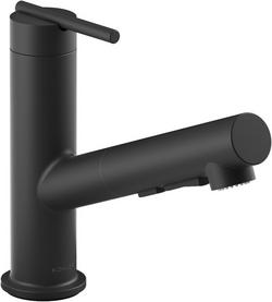 Single Handle Pull Out Kitchen Faucet in Matte Black
