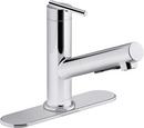 KOHLER Polished Chrome Single Handle Pull Out Kitchen Faucet 