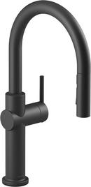 Single Handle Pull Down Kitchen Faucet in Matte Black