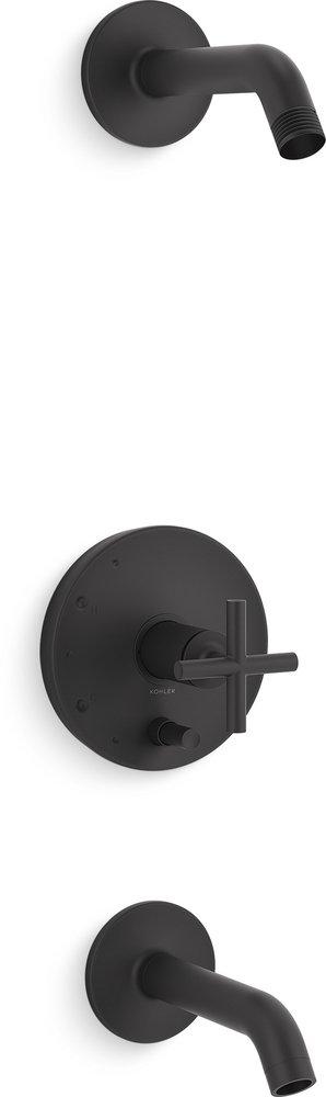 KOHLER Matte Black Single Handle Bathtub & Shower Faucet (Trim Only) 