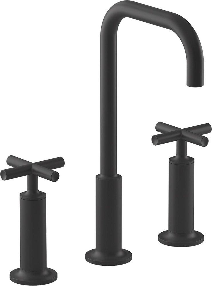 KOHLER Matte Black Two Handle Bathroom Sink Faucet 