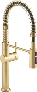 Single Handle Pull Down Kitchen Faucet in Vibrant® Brushed Moderne Brass