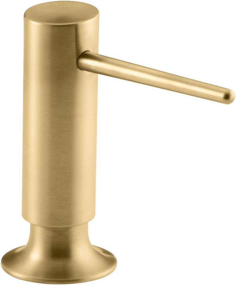 KOHLER Vibrant&reg; Brushed Moderne Brass 16 oz. Deck Mount Brass Soap and Lotion Dispenser 