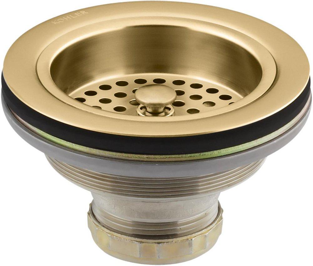 KOHLER Vibrant&reg; Brushed Moderne Brass Manual Sink Strainer 