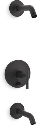 KOHLER Matte Black Single Handle Bathtub & Shower Faucet (Trim Only) 