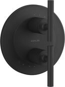 KOHLER Matte Black Two Handle Bathtub & Shower Faucet (Trim Only) 