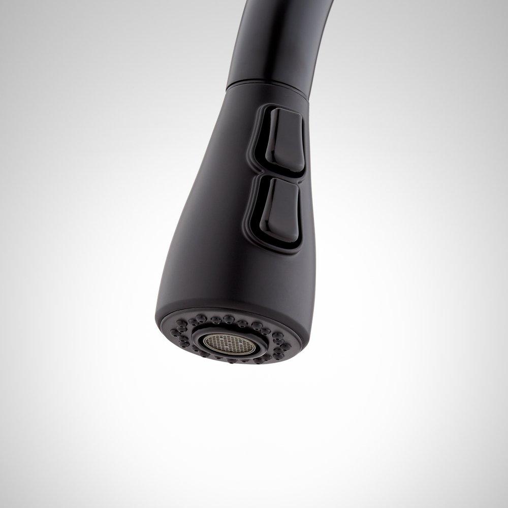 Signature Hardware Matte Black Pull Down Kitchen Faucet 