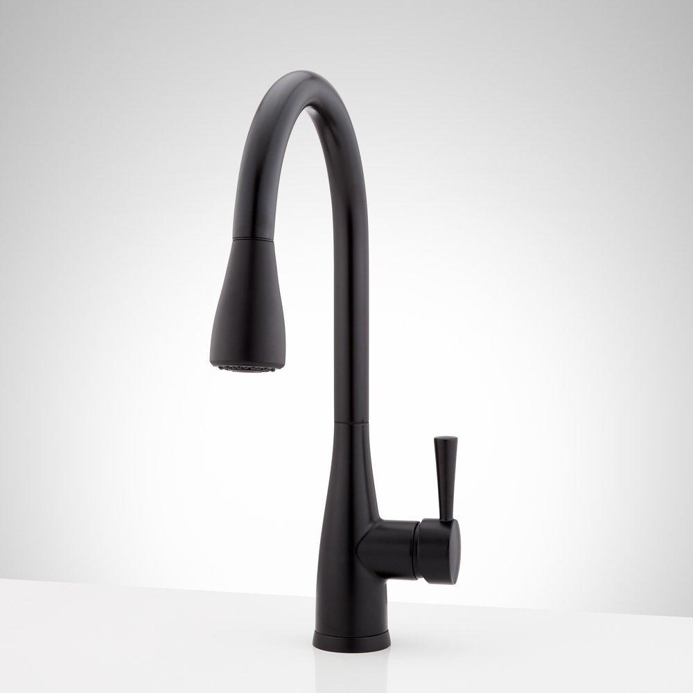Signature Hardware Single Handle Pull Down Kitchen Faucet in Matte