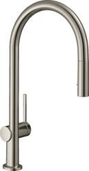 Hansgrohe Steel Optic Single Handle Pull Down Kitchen Faucet 